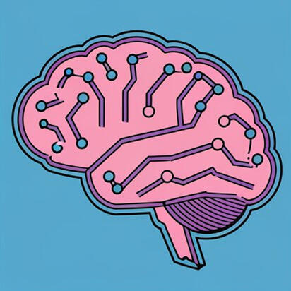 AI/ML brain with colorful neurons