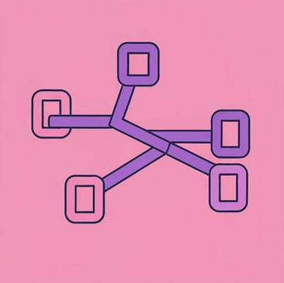 five connected points shown mapped to one another
