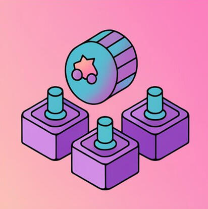 cog and three blocks with pegs